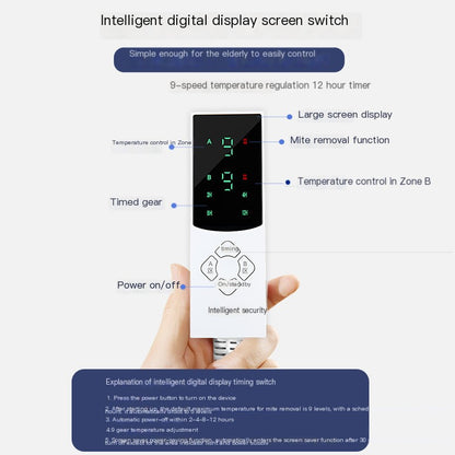 Electric Heating Blanket with Dual Control for Home Use